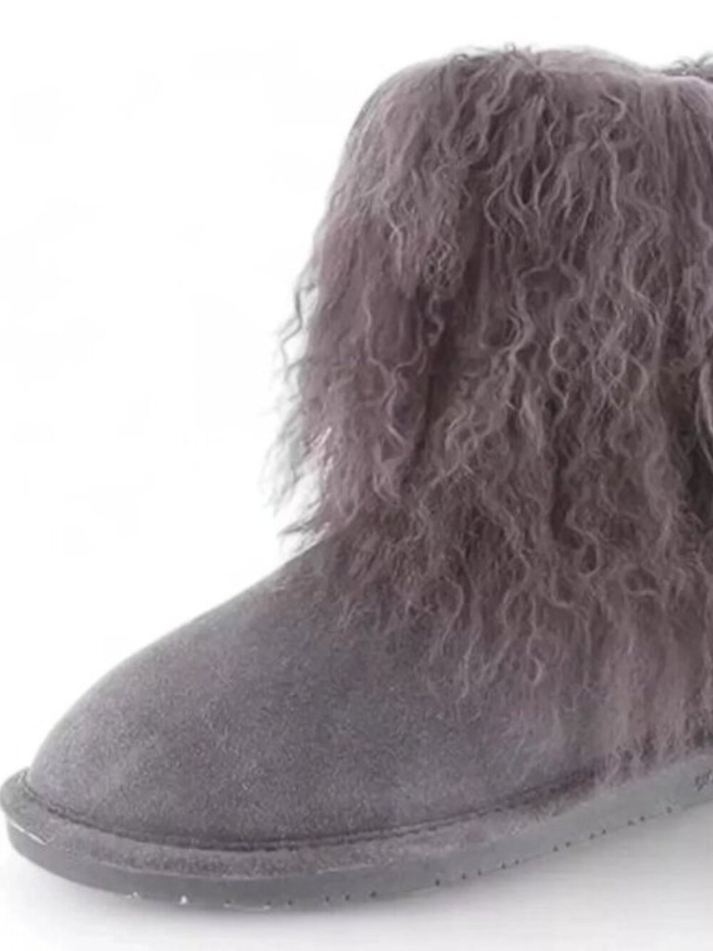 Bearpaw Boo Gray Shearling Wool Curly Lamb Fur Boho Sherpa Boots Women's 6 NEW - Picture 4 of 8